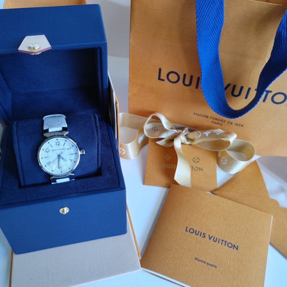 Authentic Louis Vuitton TAMBOUR MONOGRAM 34MM QBB106